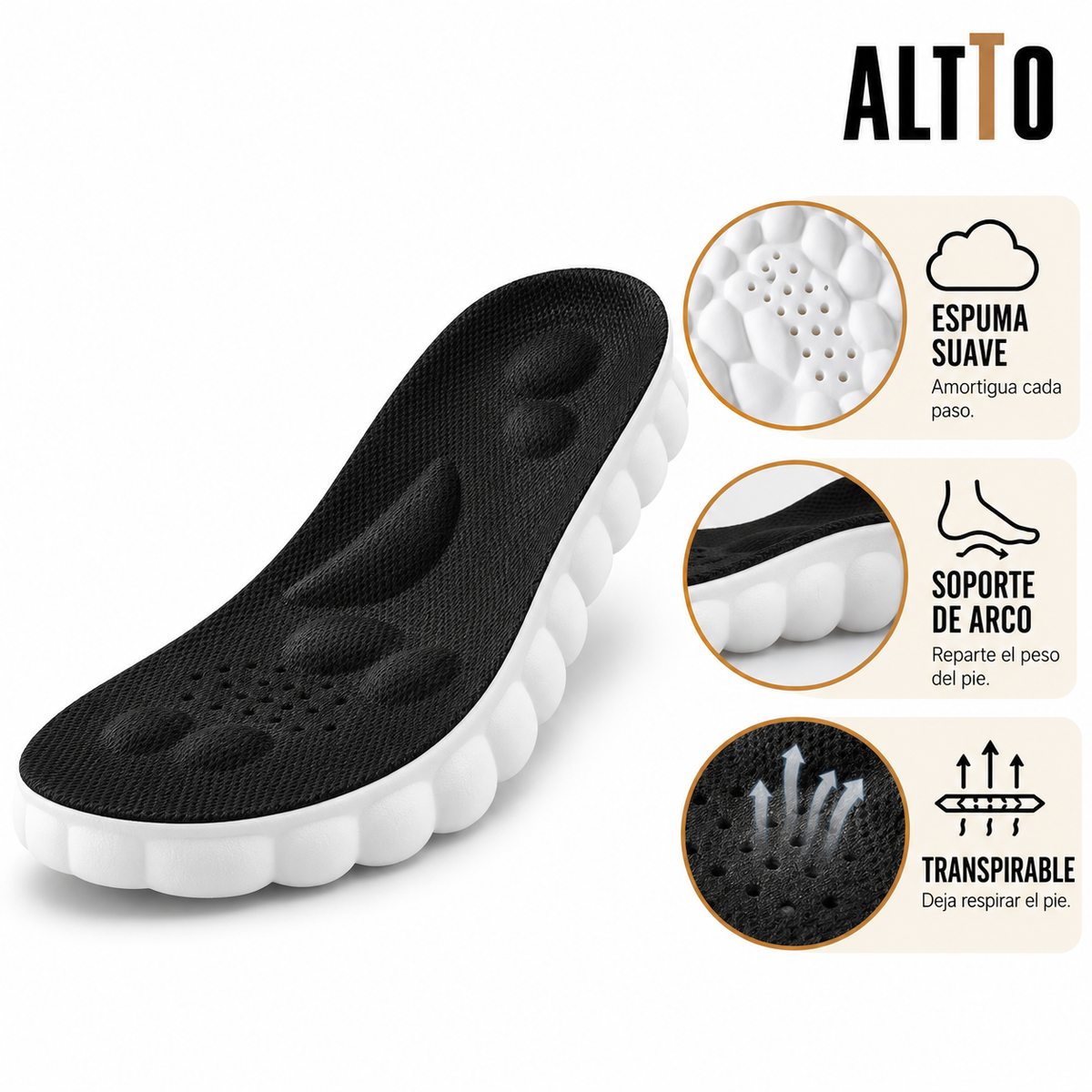 ALTTO CLOUD plantilla de confort negra