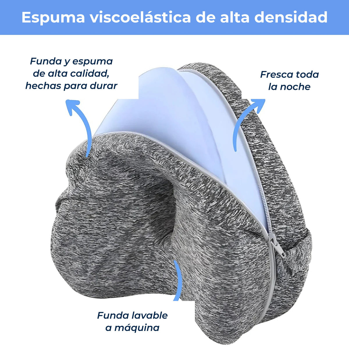 Espuma viscoelástica de alta densidad y funda lavable